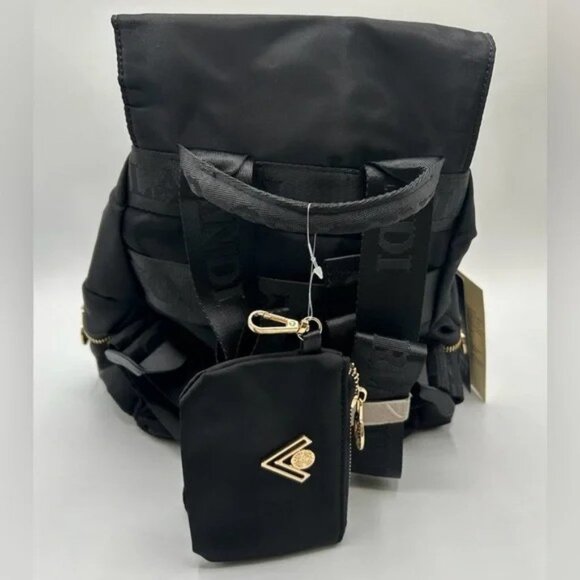 Valentino Orlandi NEW Black Vinyl & Vegan Leather Backpack & Zip Pouc… - Picture 2 of 14